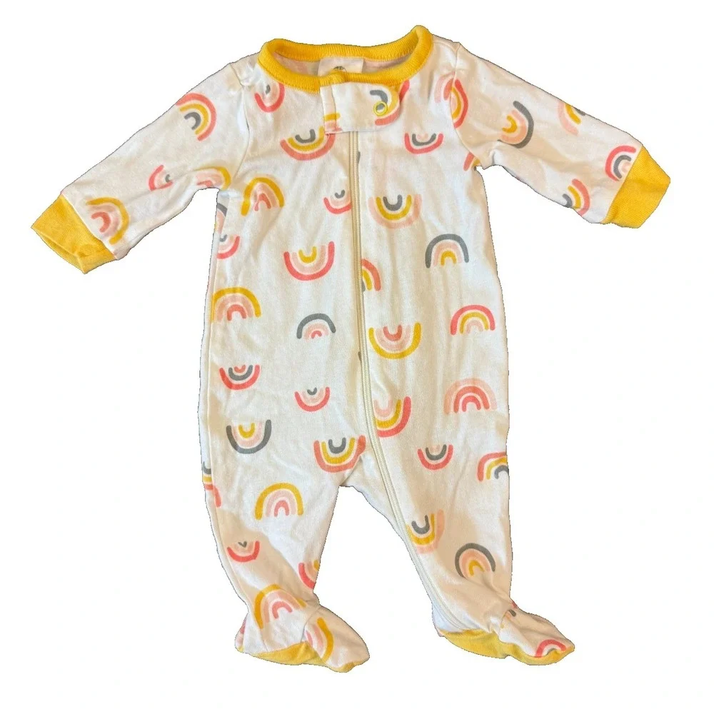 Gerber Baby Girl Preemie Sleeper Clothes Rainbow Zipper Cotton Outfit Reborn